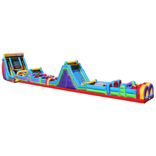 160ft Extreme Vertical Rush Obstacle Course Inflatable Party Rental Michigan
