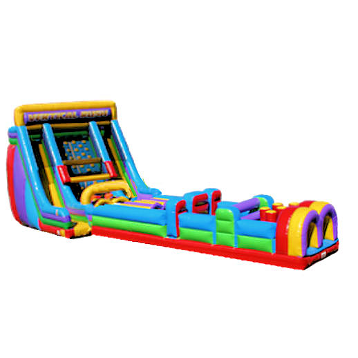 90 foot 5 element obstacle vertical rush combo inflatable obstacle course rental michigan