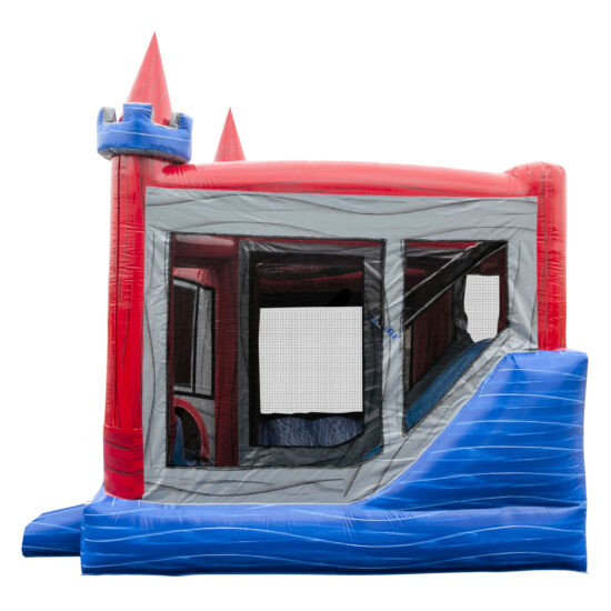 Backyard Marble Castle Tower Combo inflatable moonwalk bounce house party rental in Detroit Michigan
