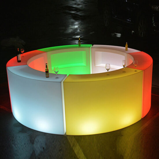 LED Curved bar furniture rental Michigan