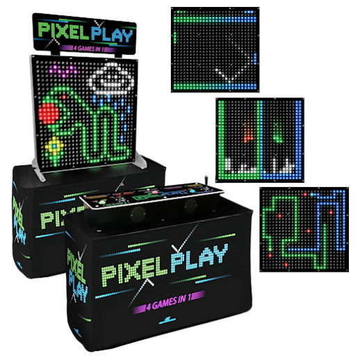 Pixel Play giant LED Arcade carnival game party rental michigan